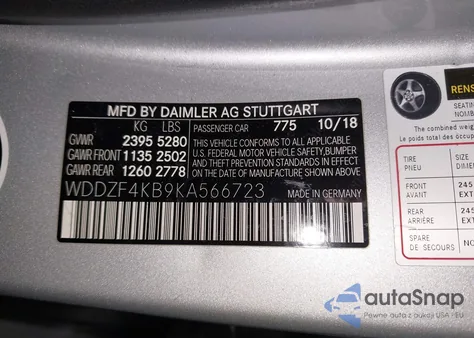 2019 Mercedes-Benz E 300 4Matic from USA, damaged, VIN WDDZF4KB9KA566723